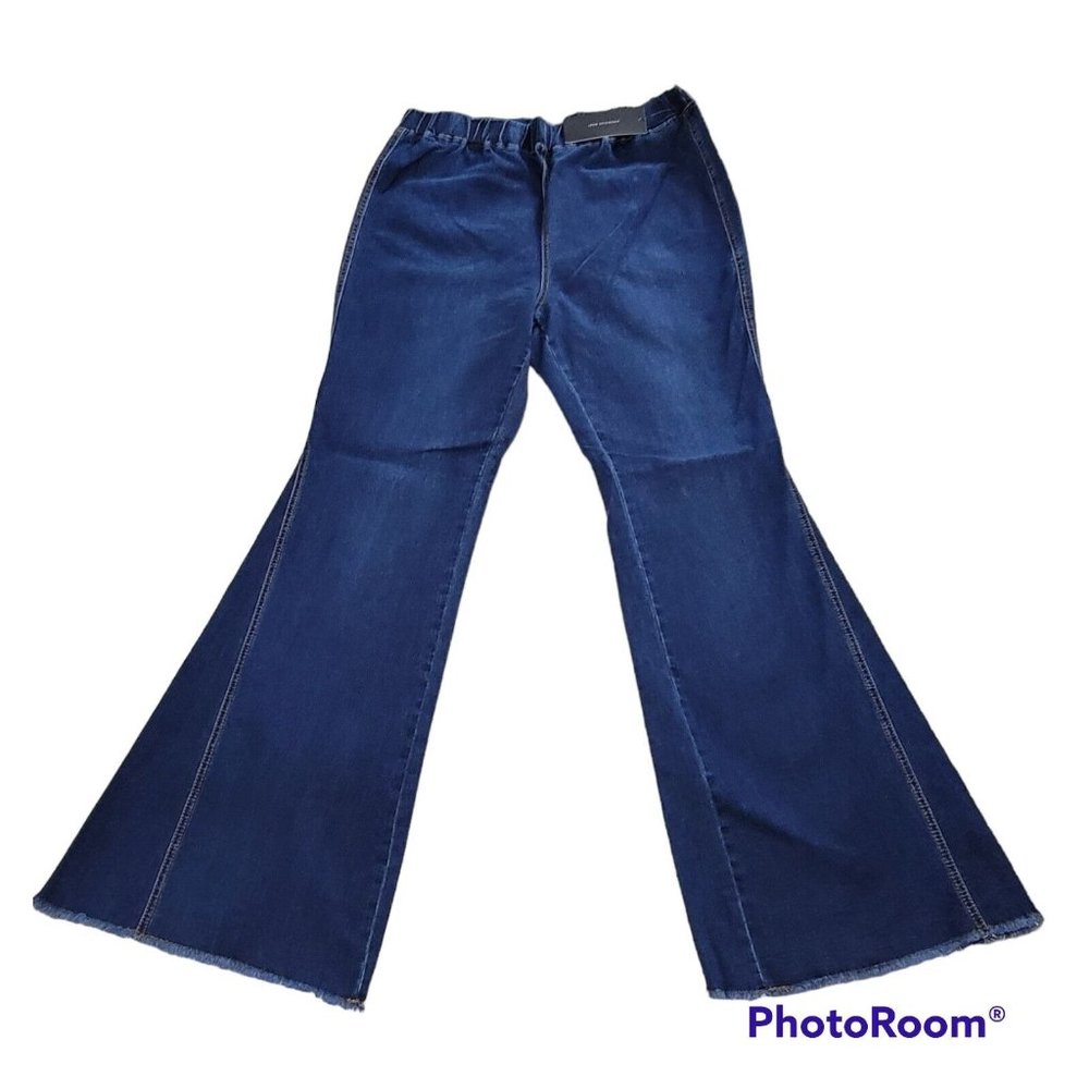 Curvy Girl By Ashley Stewart Women's Blue Denim Flare Pants Size 1X*NEW! w/ Tag